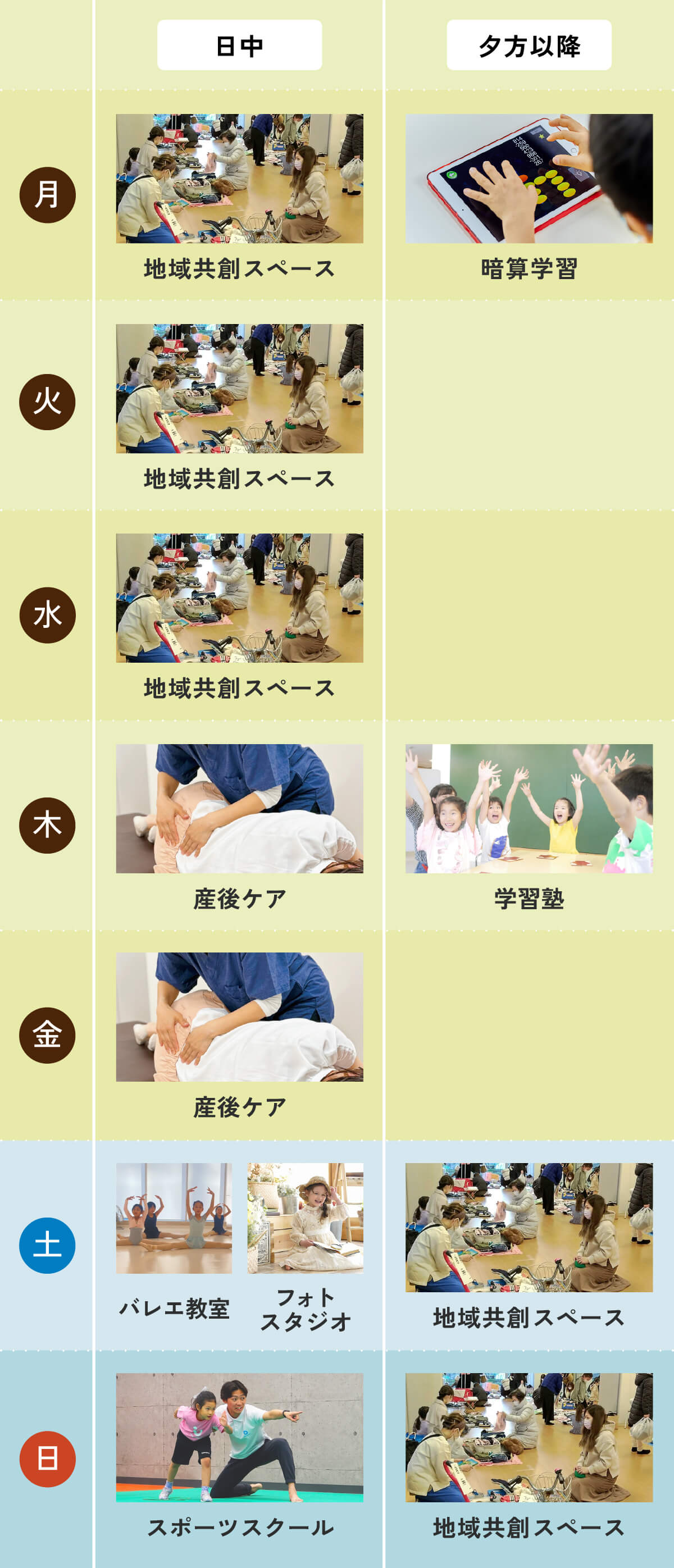スタジオスケジュール（中野）