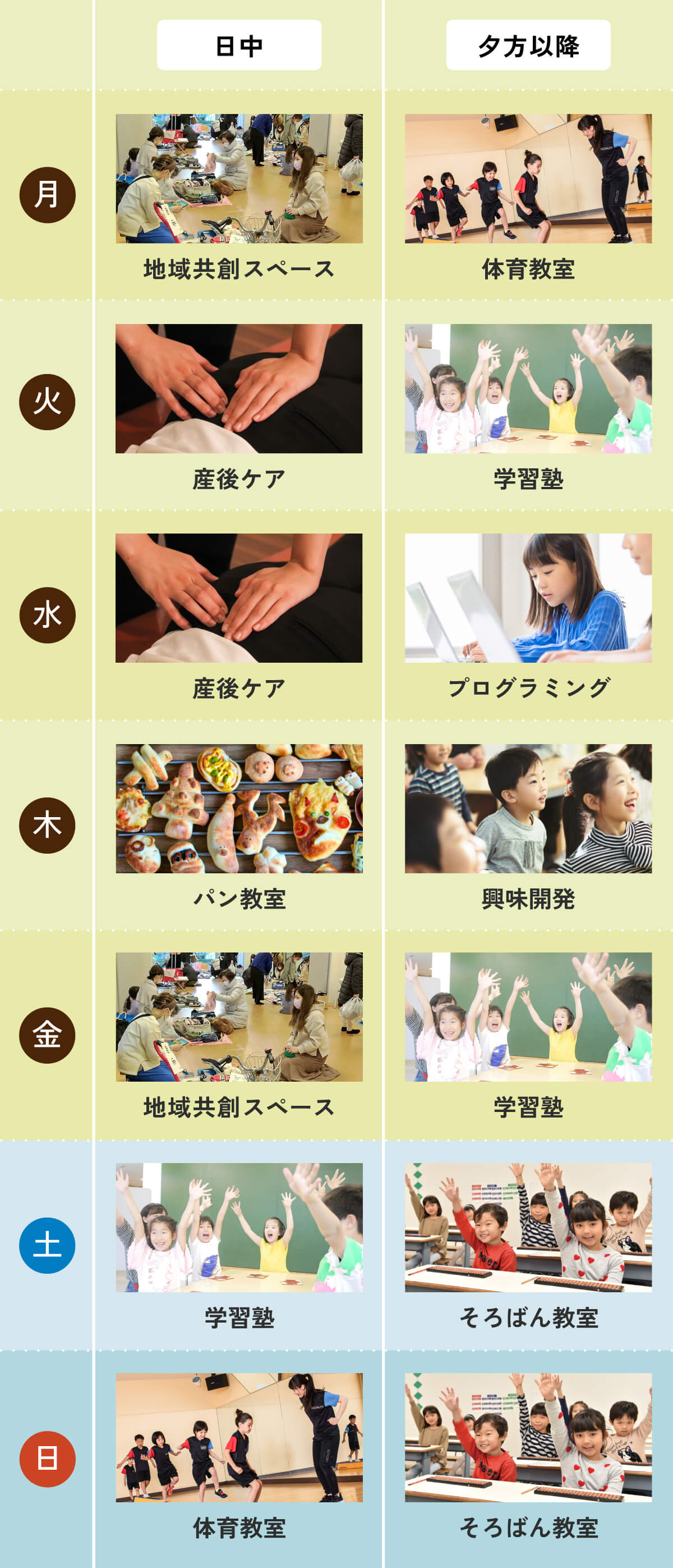 スタジオスケジュール(中たまプラーザ)